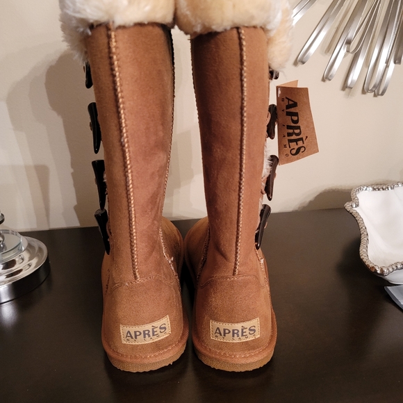 Apres Chestnut Faux Fur Trim Boot - Picture 2 of 3